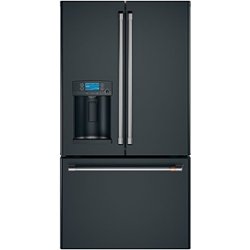 Café - 27.8 Cu. Ft. French Door Refrigerator with Hot Water Dispenser, Customizable - Matte Black - Front_Zoom