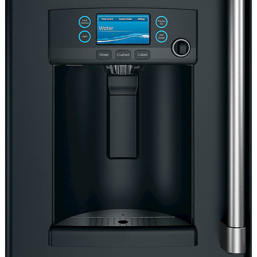 Alt View 11. Café - 27.8 Cu. Ft. French Door Refrigerator with Hot Water Dispenser, Customizable - Matte Black.