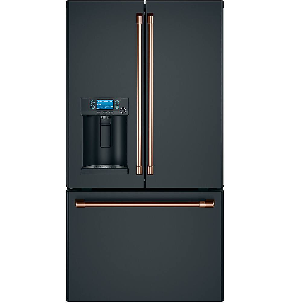 Alt View 20. Café - 27.8 Cu. Ft. French Door Refrigerator with Hot Water Dispenser, Customizable - Matte Black.