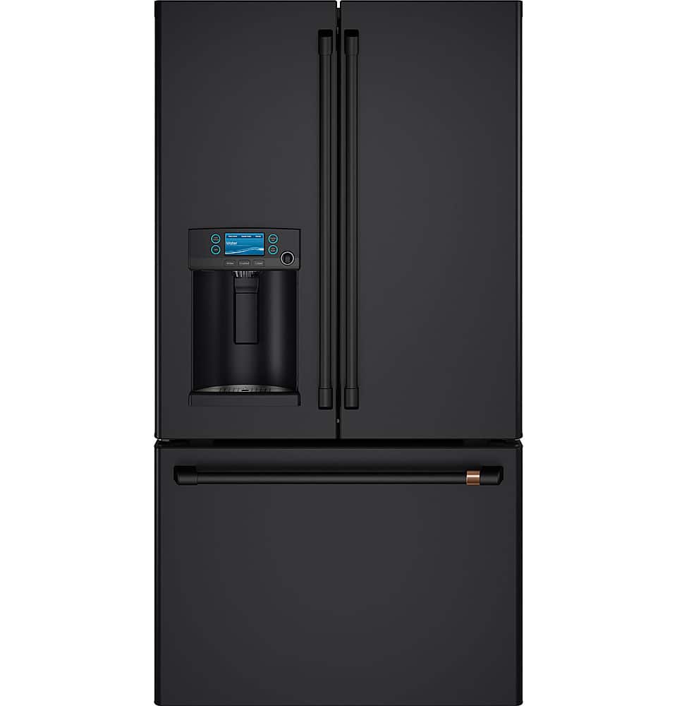 Alt View 21. Café - 27.8 Cu. Ft. French Door Refrigerator with Hot Water Dispenser, Customizable - Matte Black.