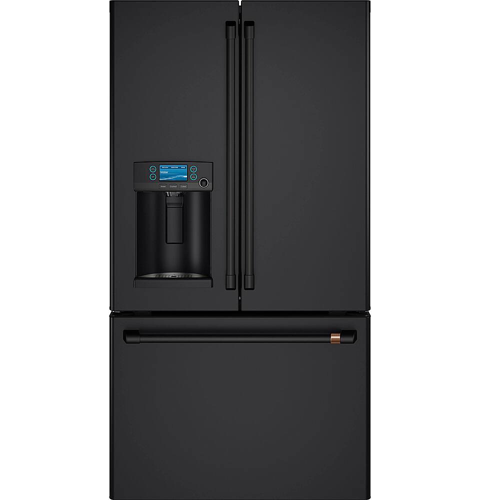 Alt View 21. Café - 27.8 Cu. Ft. French Door Refrigerator with Hot Water Dispenser, Customizable - Matte Black.