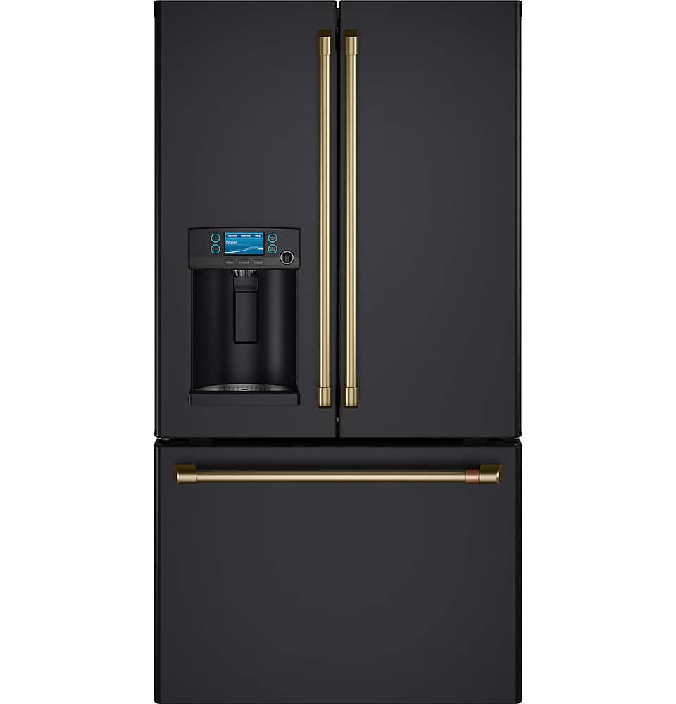 Alt View 23. Café - 27.8 Cu. Ft. French Door Refrigerator with Hot Water Dispenser, Customizable - Matte Black.