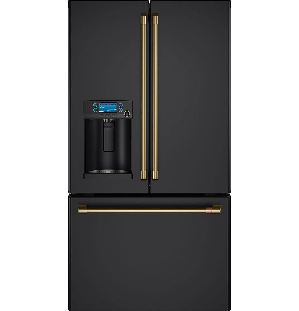 Alt View 23. Café - 27.8 Cu. Ft. French Door Refrigerator with Hot Water Dispenser, Customizable - Matte Black.