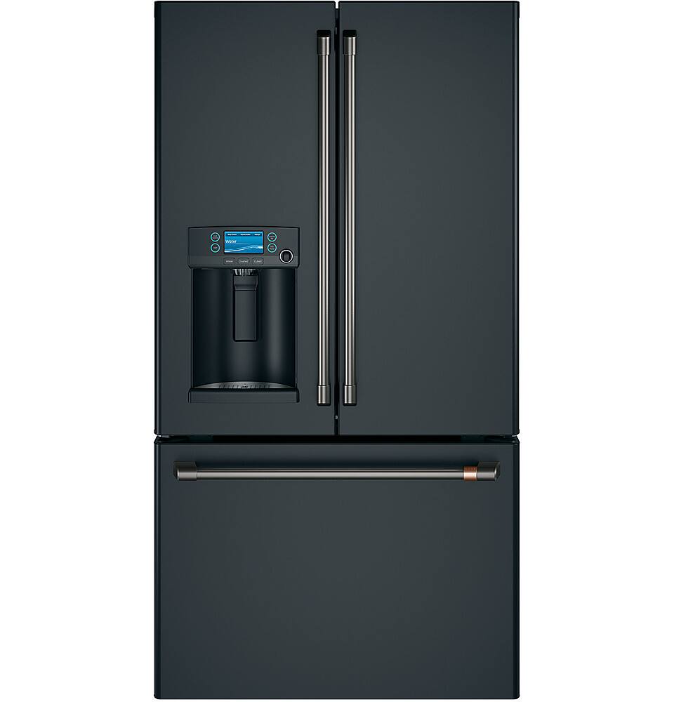 Alt View 24. Café - 27.8 Cu. Ft. French Door Refrigerator with Hot Water Dispenser, Customizable - Matte Black.