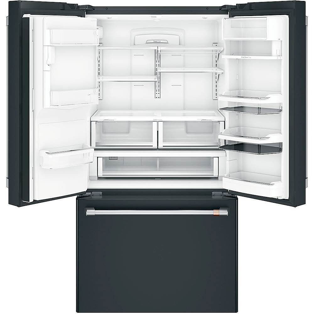 Alt View 2. Café - 27.8 Cu. Ft. French Door Refrigerator with Hot Water Dispenser, Customizable - Matte Black.
