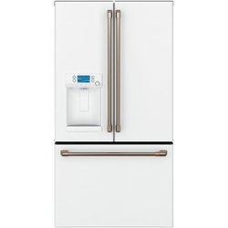 Café - 27.8 Cu. Ft. French Door Refrigerator with Hot Water Dispenser, Customizable - Matte White - Front_Zoom