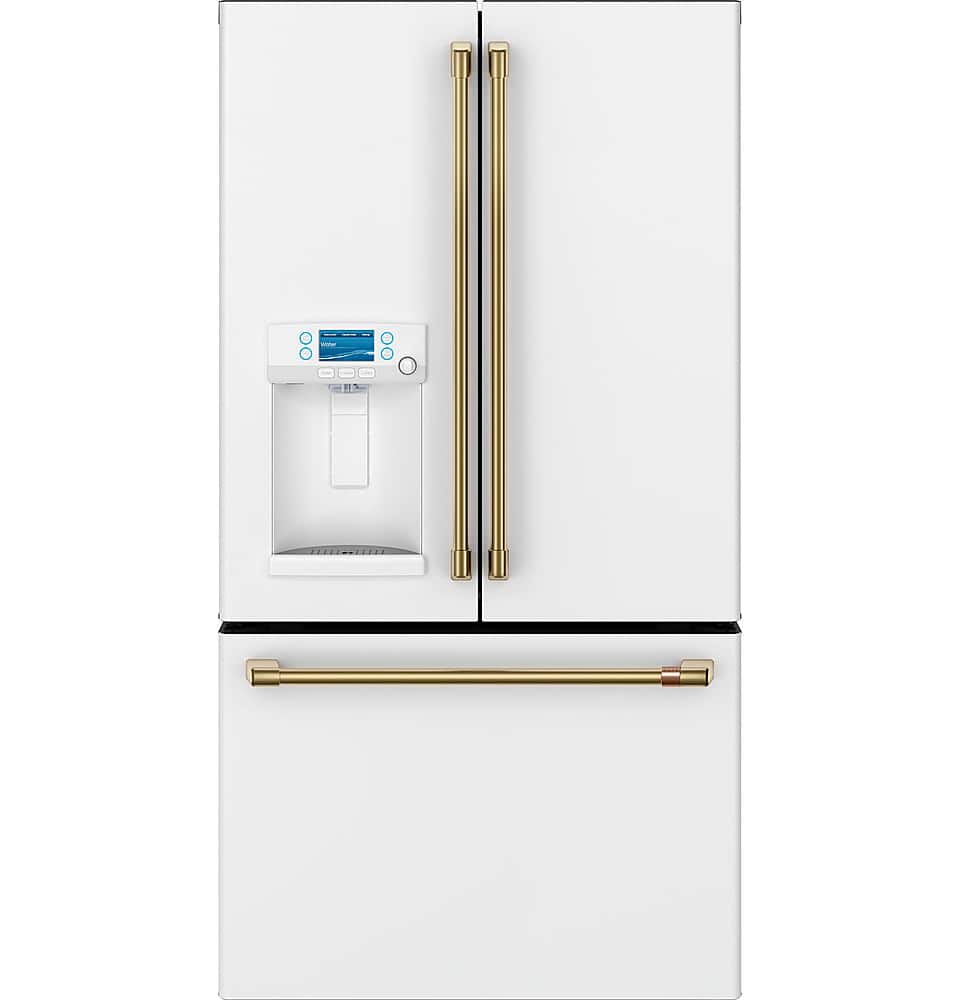 Alt View 19. Café - 27.8 Cu. Ft. French Door Refrigerator with Hot Water Dispenser, Customizable - Matte White.