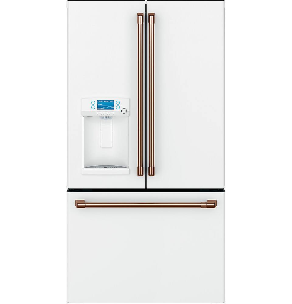 Alt View 20. Café - 27.8 Cu. Ft. French Door Refrigerator with Hot Water Dispenser, Customizable - Matte White.
