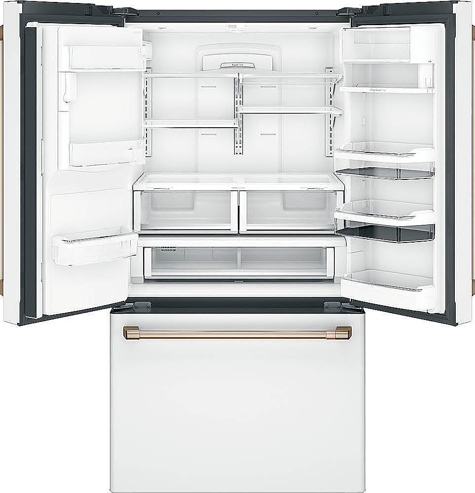 Alt View 2. Café - 27.8 Cu. Ft. French Door Refrigerator with Hot Water Dispenser, Customizable - Matte White.