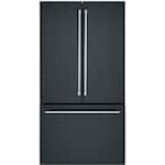 Café - 23.1 Cu. Ft. French Door Counter-Depth Refrigerator - Matte Black - Front_Standard