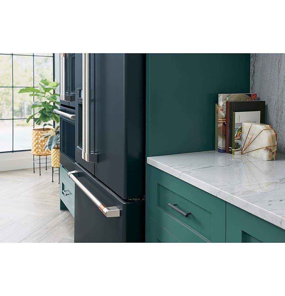 Alt View 18. Café - 23.1 Cu. Ft. French Door Counter-Depth Refrigerator, Customizable - Matte Black.