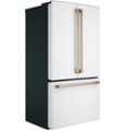 Angle. Café - 23.1 Cu. Ft. French Door Counter-Depth Refrigerator, Customizable - Matte White.