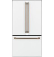 Café - 23.1 Cu. Ft. French Door Counter-Depth Refrigerator, Customizable - Matte White - Front_Zoom