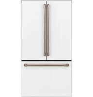 Café - 23.1 Cu. Ft. French Door Counter-Depth Refrigerator - Matte White - Front_Zoom