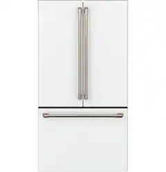 Café - 23.1 Cu. Ft. French Door Counter-Depth Smart Refrigerator with Internal Water Dispenser - Matte White - Front_Zoom