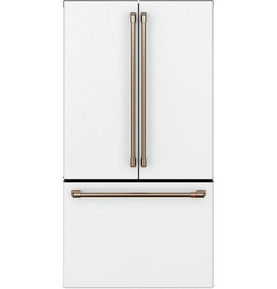 Front. Café - 23.1 Cu. Ft. French Door Counter-Depth Refrigerator, Customizable - Matte White.