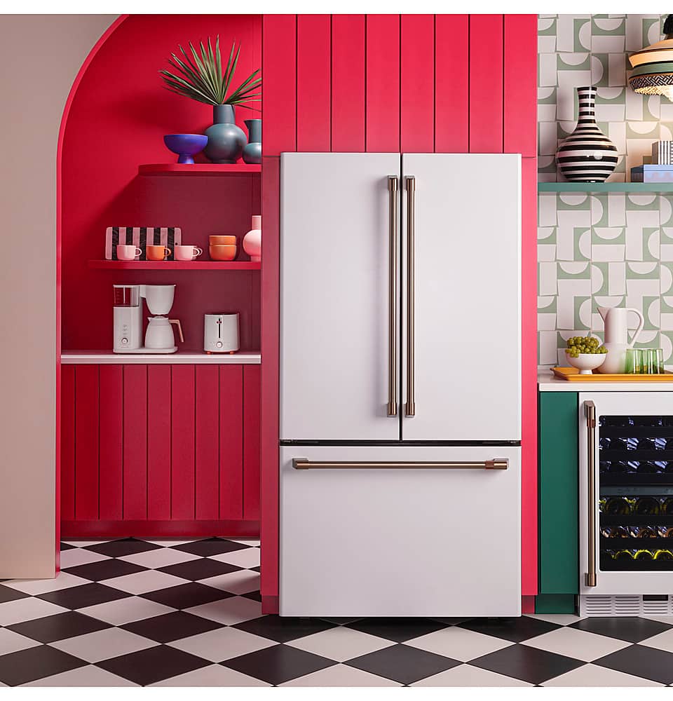 Alt View 16. Café - 23.1 Cu. Ft. French Door Counter-Depth Refrigerator, Customizable - Matte White.