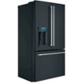 Angle Zoom. Café - 22.2 Cu. Ft. French Door Counter-Depth Refrigerator, Customizable - Matte Black.