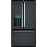 Café - 36 in. Wide 22.2 Cu. Ft. French Door Counter-Depth Smart Refrigerator with Adjustable Hot Water Dispenser - Matte Black