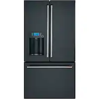 Café - 22.2 Cu. Ft. French Door Counter-Depth Smart Refrigerator with Adjustable Hot Water Dispenser - Matte Black - Front_Zoom
