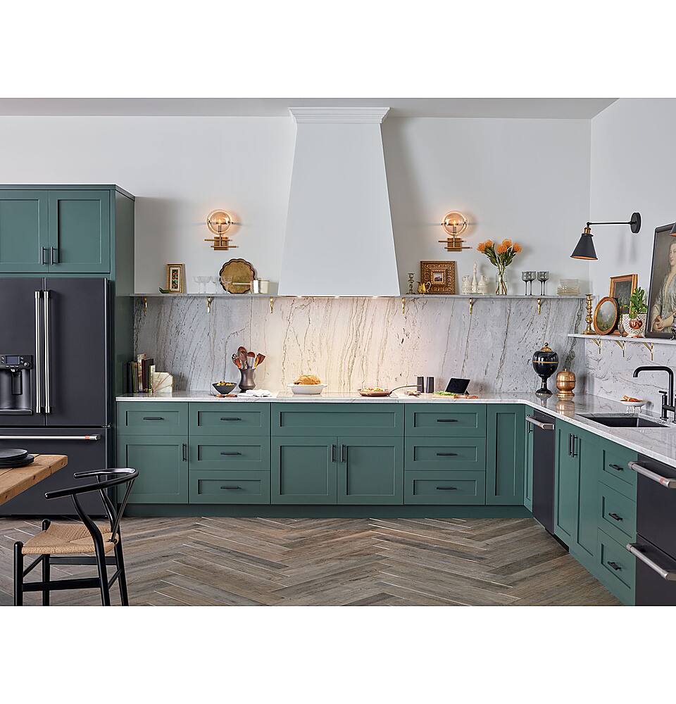 Alt View 11. Café - 22.2 Cu. Ft. French Door Counter-Depth Refrigerator, Customizable - Matte Black.