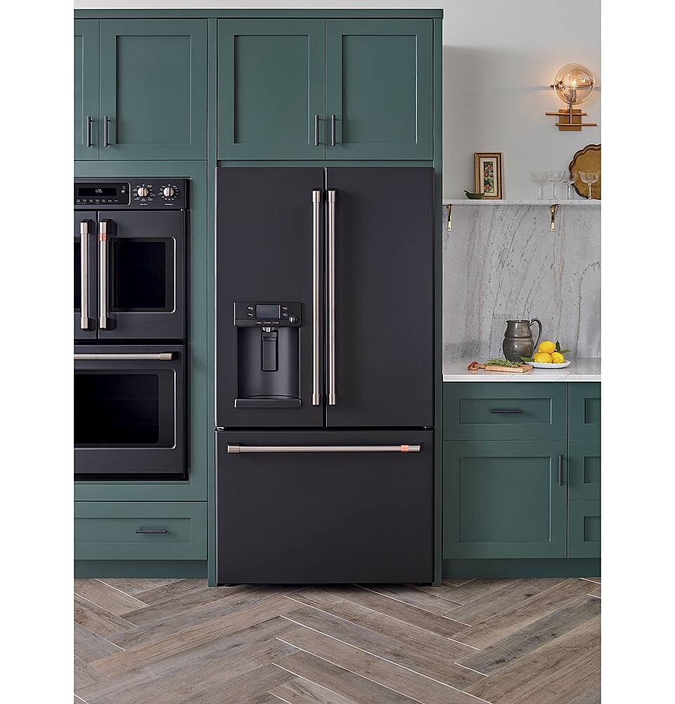 Alt View 13. Café - 22.2 Cu. Ft. French Door Counter-Depth Refrigerator, Customizable - Matte Black.