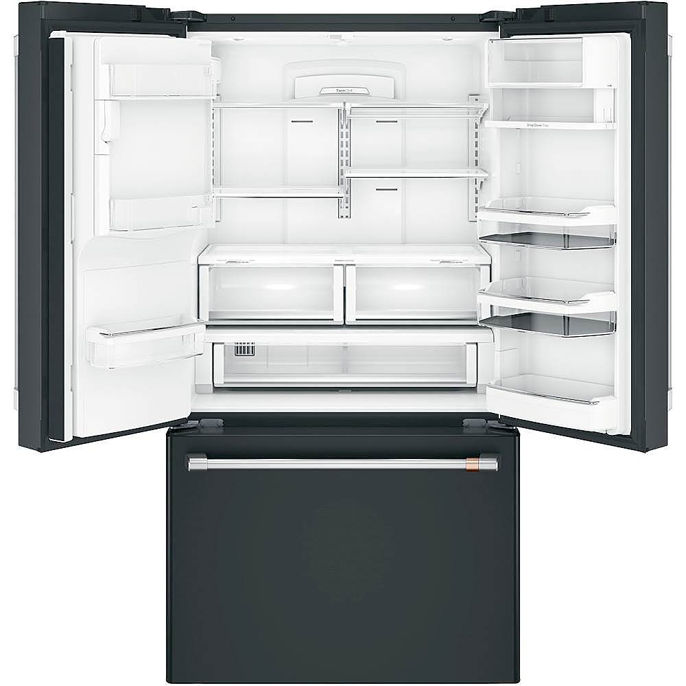 Alt View 2. Café - 22.2 Cu. Ft. French Door Counter-Depth Refrigerator, Customizable - Matte Black.