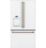 Café - 36 in. Wide 22.2 Cu. Ft. French Door Counter-Depth Smart Refrigerator, Customizable - Matte White