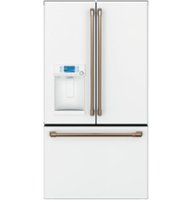 Café - 22.2 Cu. Ft. French Door Counter-Depth Refrigerator, Customizable - Matte White - Front_Zoom