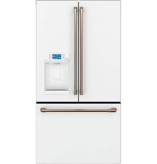 Cafe 22 2 Cu Ft French Door Counter Depth Refrigerator Matte White Cye22tp4mw2 Best Buy