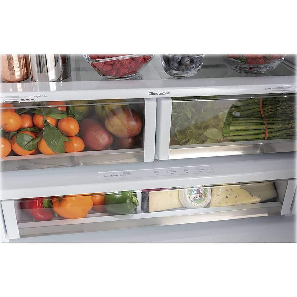 Alt View 12. Café - 22.2 Cu. Ft. French Door Counter-Depth Refrigerator, Customizable - Matte White.
