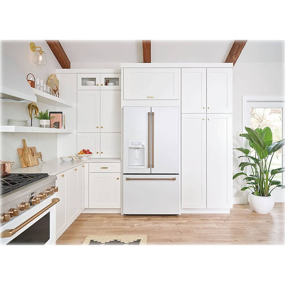 Alt View 17. Café - 22.2 Cu. Ft. French Door Counter-Depth Refrigerator, Customizable - Matte White.
