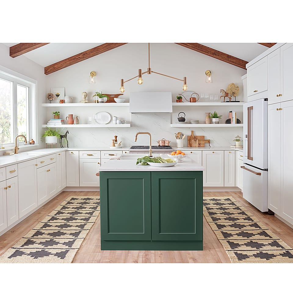 Alt View 19. Café - 22.2 Cu. Ft. French Door Counter-Depth Refrigerator, Customizable - Matte White.