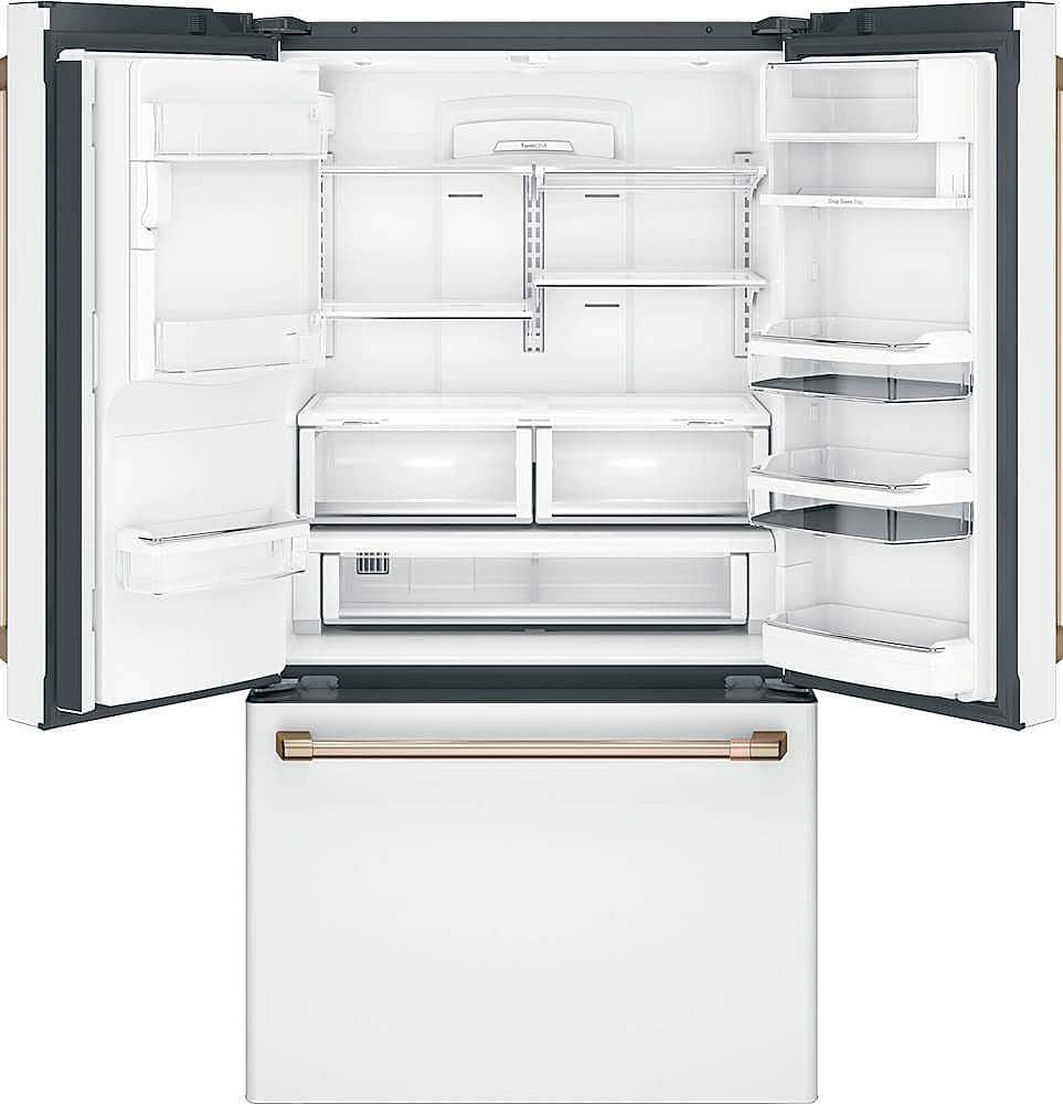 Alt View 2. Café - 22.2 Cu. Ft. French Door Counter-Depth Refrigerator, Customizable - Matte White.