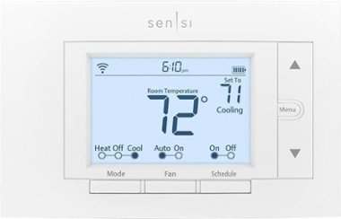 Emerson - Sensi Smart Programmable Wi-Fi Thermostat- Works with Alexa - White - Front_Zoom