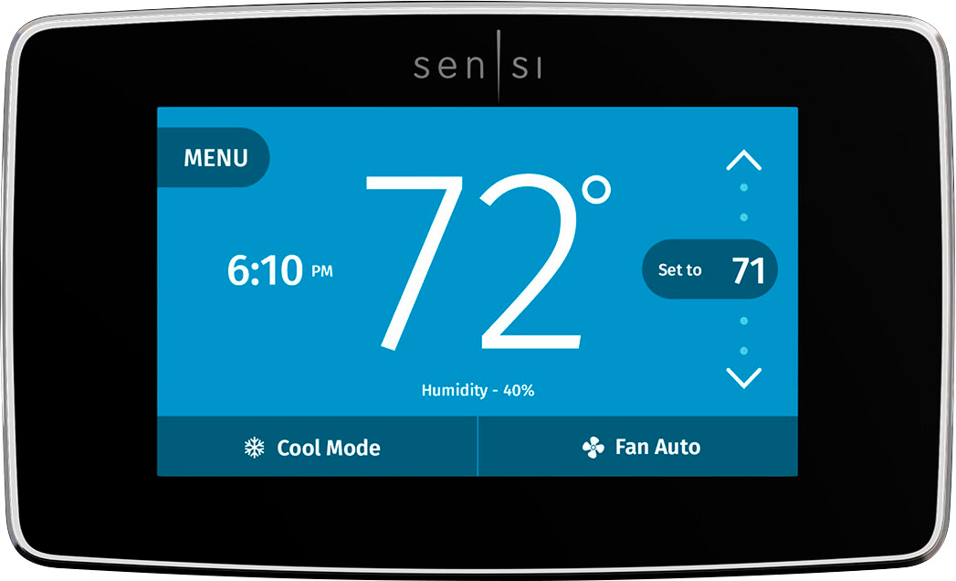 Emerson - Sensi Touch Smart Programmable Wi-Fi Thermostat-Works with Alexa, C-Wire Required - Black
