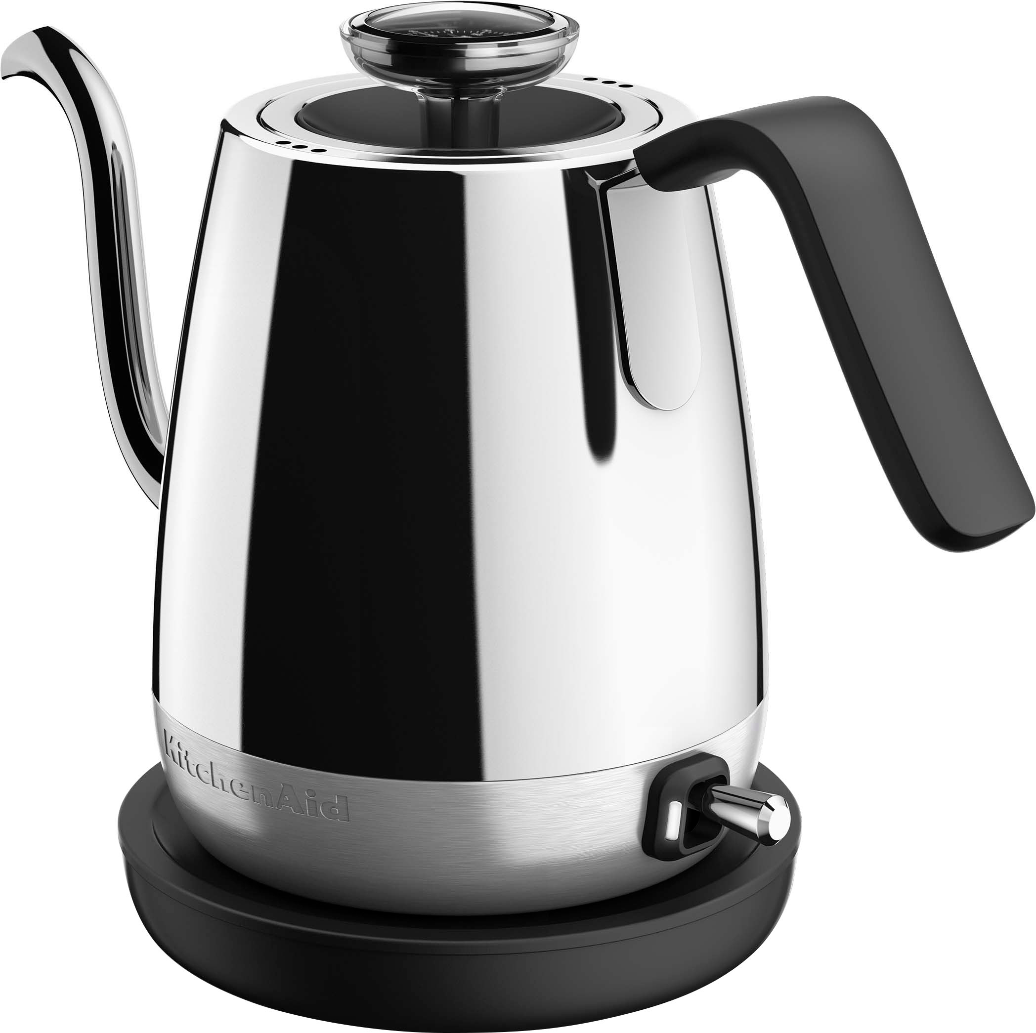 Left View: Haden - Heritage  1.7 Liter Electric Kettle Stainless Steel with Auto Shut -Off - Black/Copper