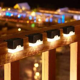 COWIN - 8 Pack Solar LED Step Lights Waterproof Outdoor Deck Fence Lighting for Yard Patio - Black
