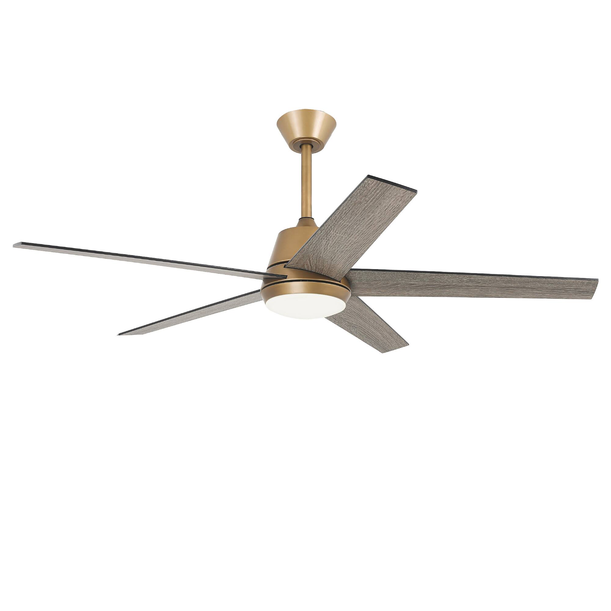 Alt View 4. Vaczon - 52" Transition Dimmable LED Smart Ceiling Fan with Light and App, Remote and Reversible Blades - Gold.