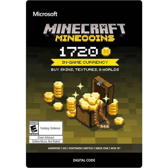 Front. Minecraft - Minecoins 1720-Coin In-Game Currency Card.