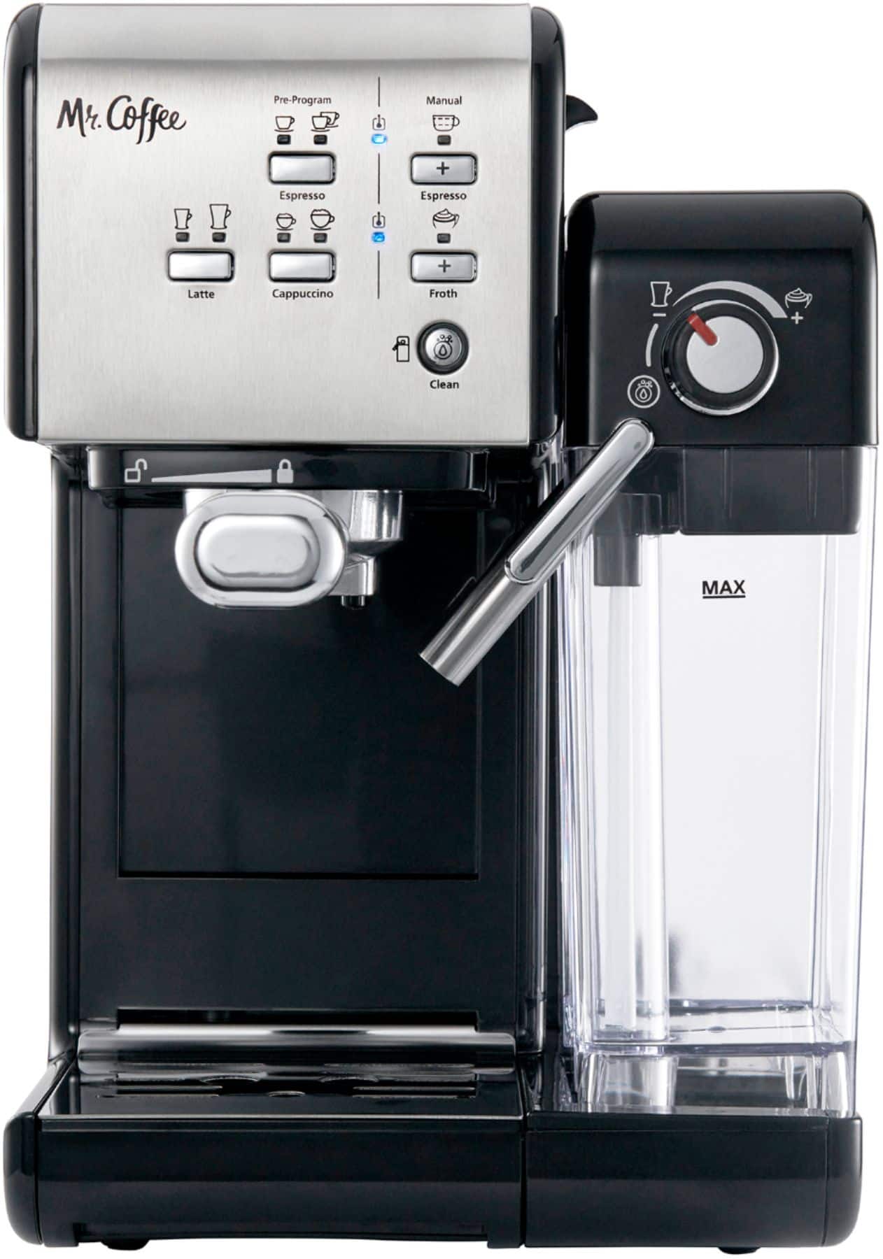Alt View 11. Mr. Coffee - Espresso Machine with 19 bars of pressure and Milk Frother - Stainless Steel.