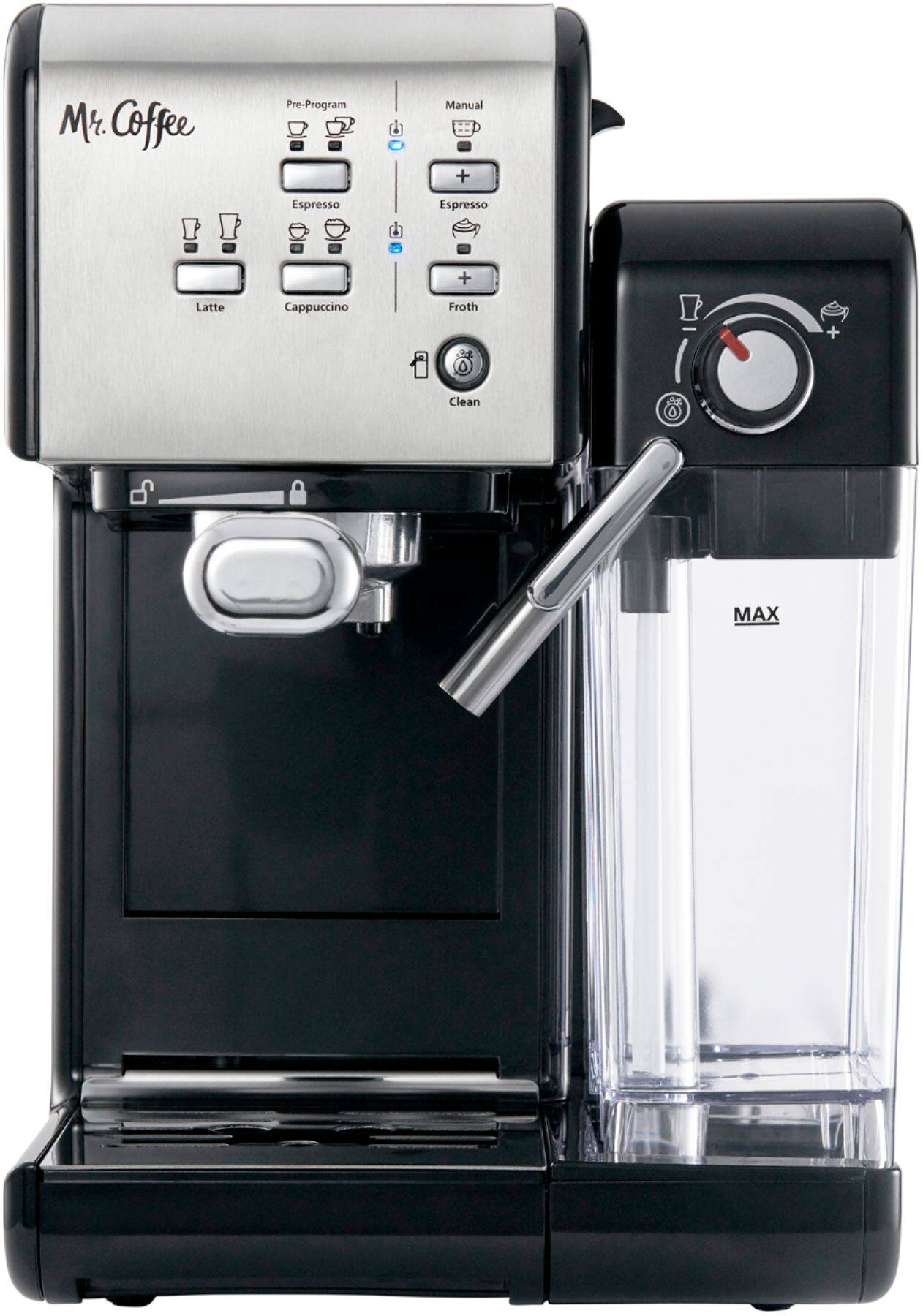 Alt View 11. Mr. Coffee - Espresso Machine with 19 bars of pressure and Milk Frother - Stainless Steel.