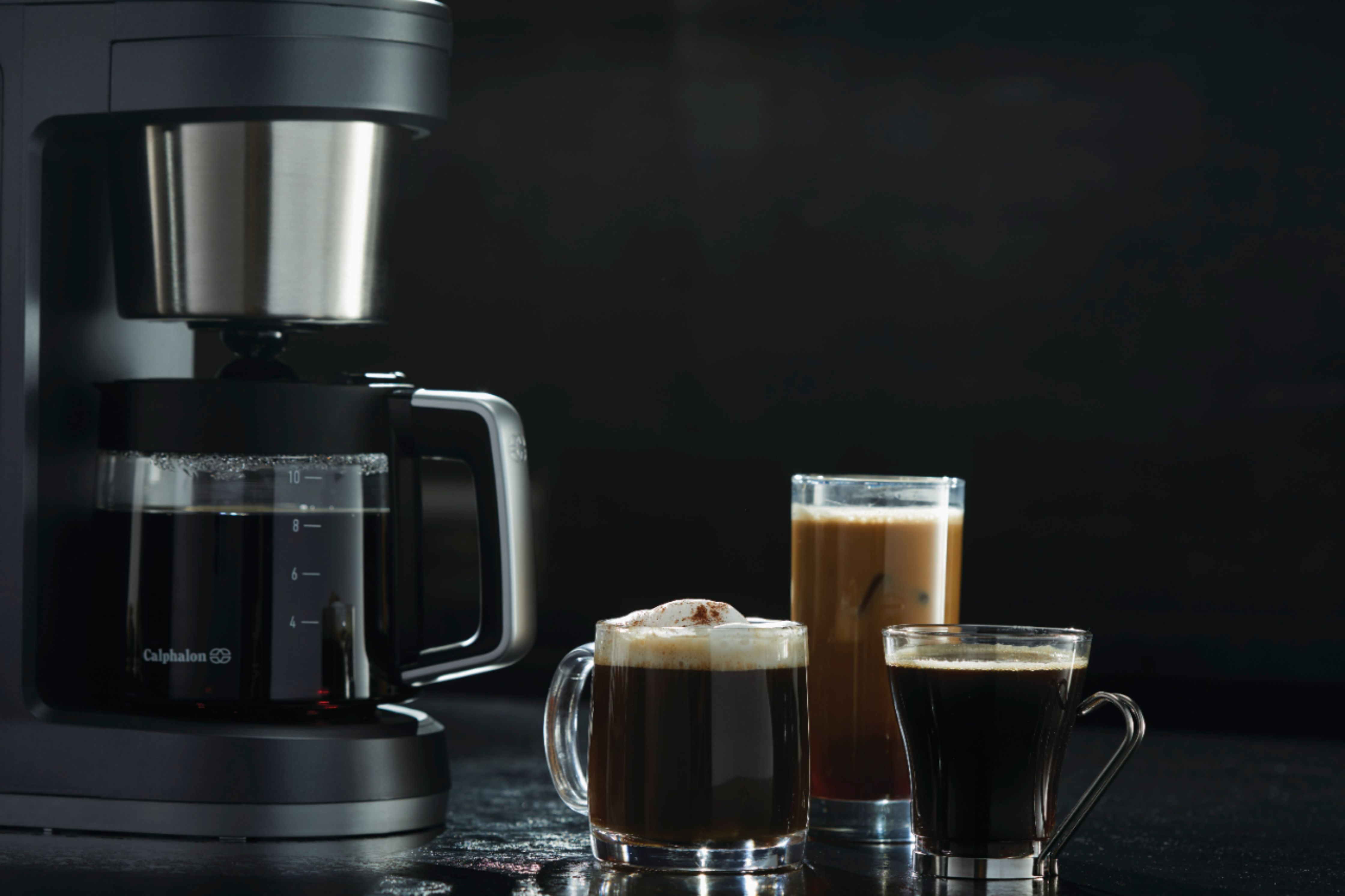 Calphalon BVCLDCG1 Perfect-Brew 10-Cup Coffee Maker, Dark Stainless Steel