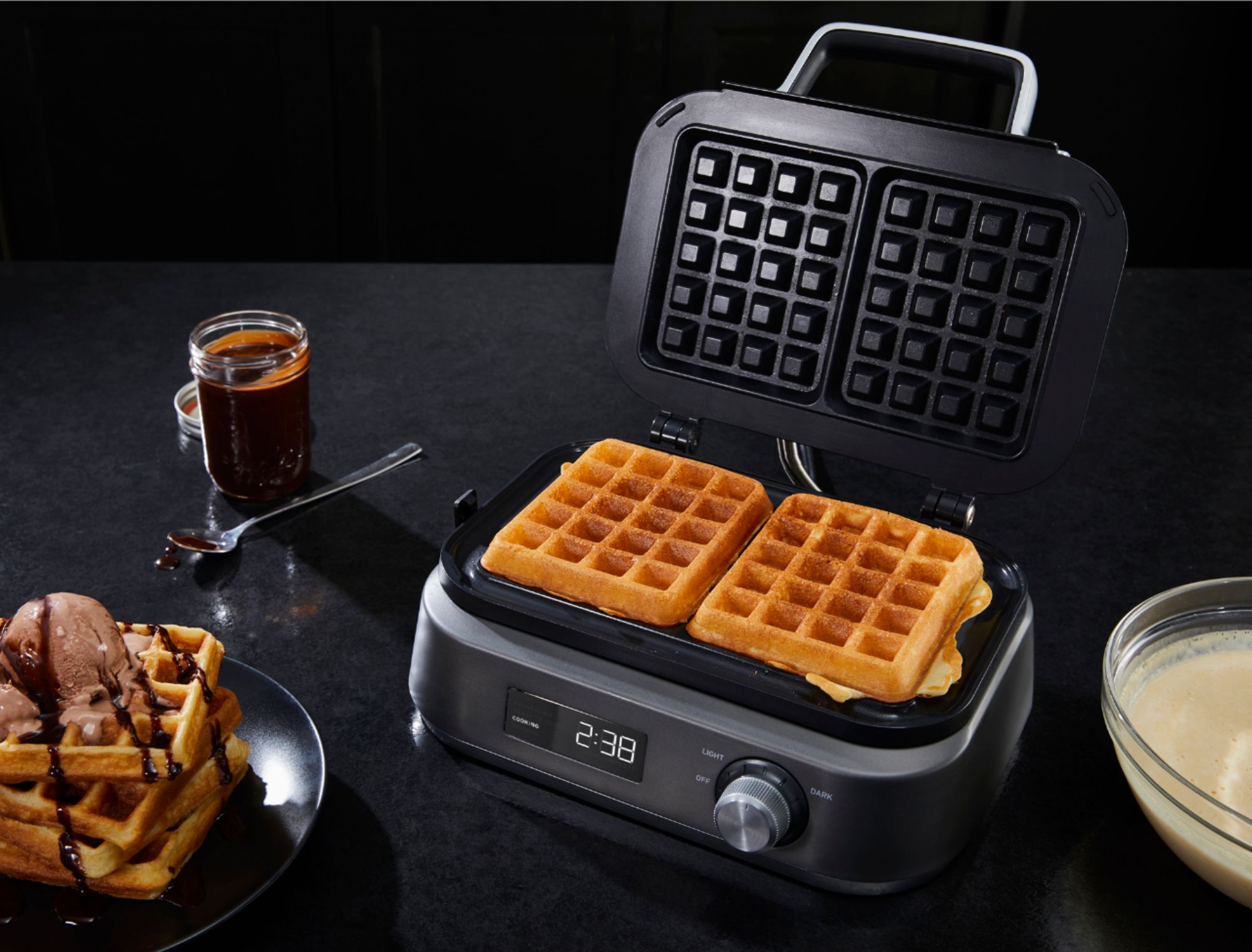 Best Buy Calphalon IntelliCrisp Waffle Maker Dark Stainless Steel CKCLWF1