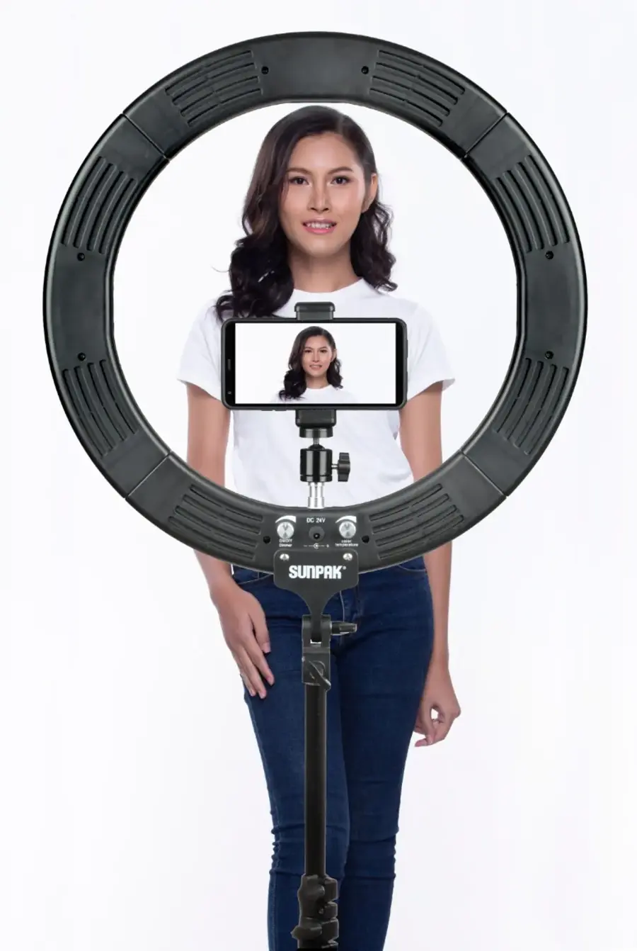 Alt View 18. Sunpak - LED 448 19" Bi-Color Ring Light Kit - Black.