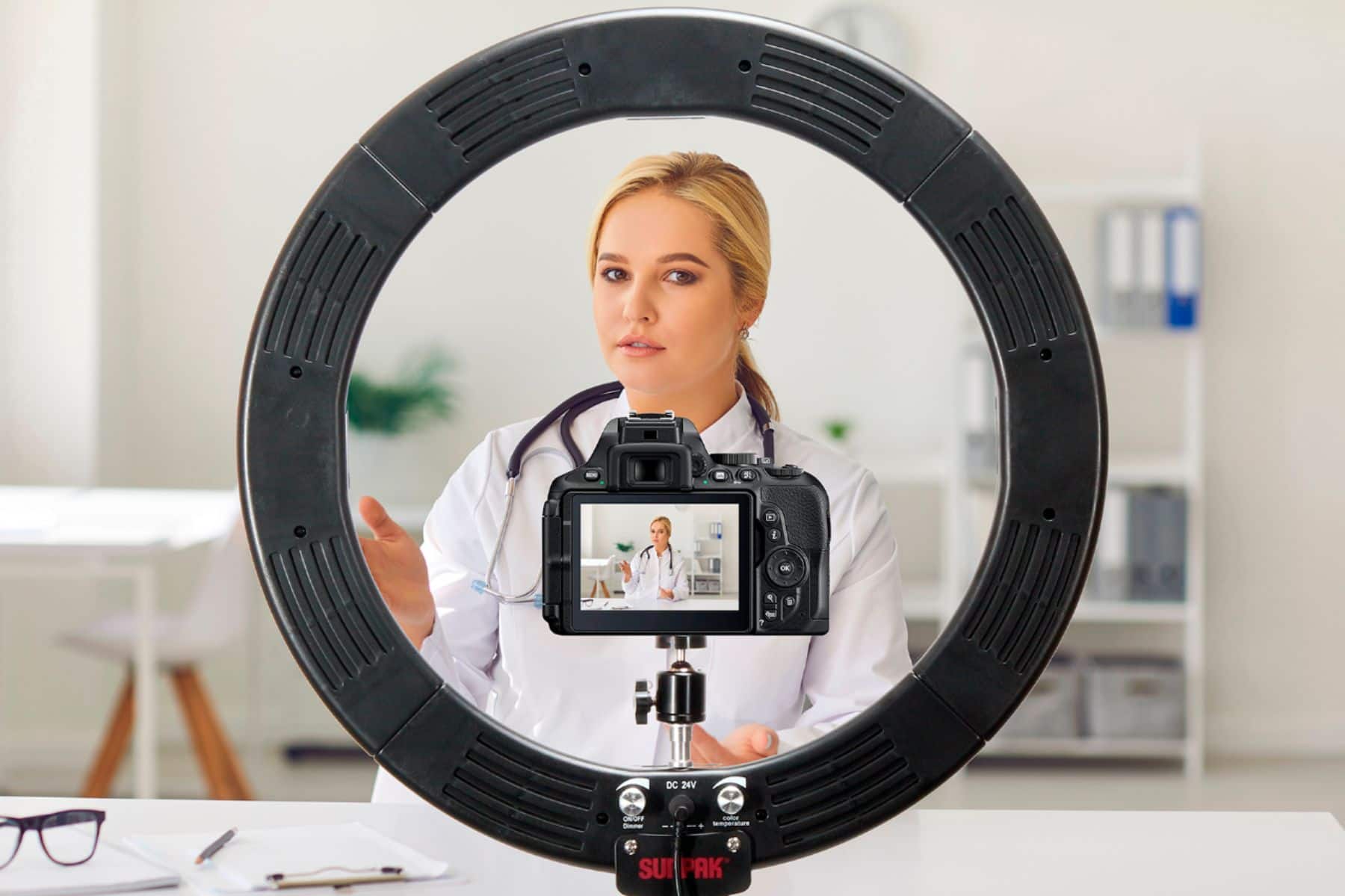 Alt View 23. Sunpak - LED 448 19" Bi-Color Ring Light Kit - Black.