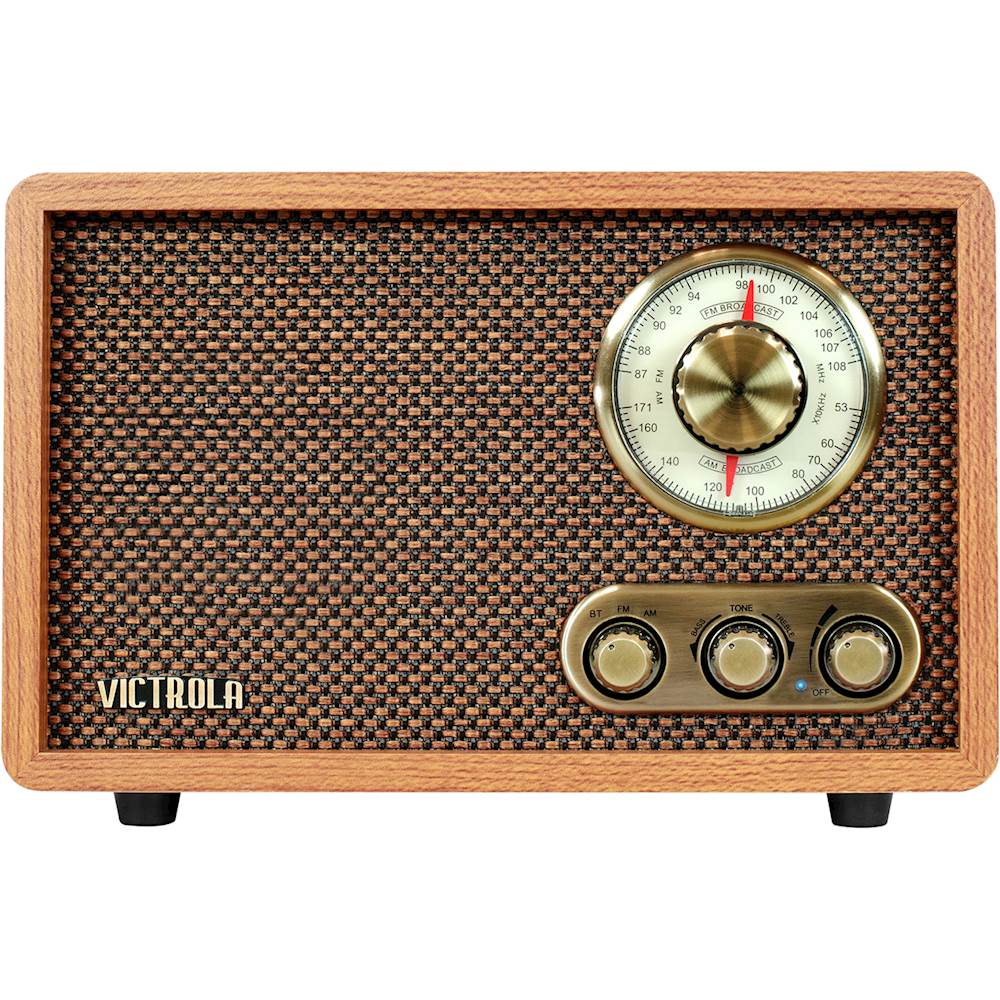 Victrola Retro Wood Bluetooth FM/AM Radio with Rotary Dial (Walnut)