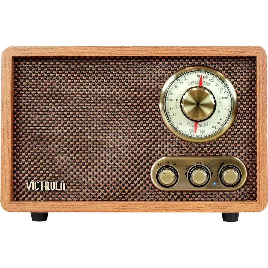 Victrola Retro Wood Bluetooth Am Fm Radio Walnut Vrs-2800-wln - Open 