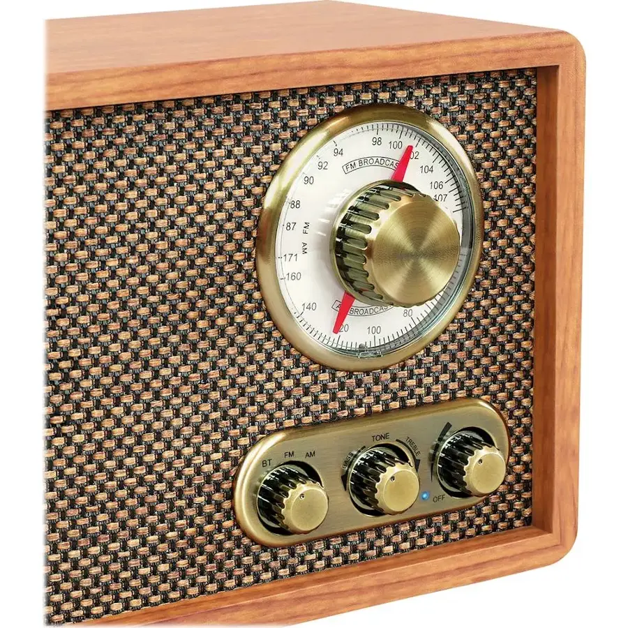 Victrola Retro Wood Bluetooth Am Fm Radio Walnut Vrs-2800-wln - Open 