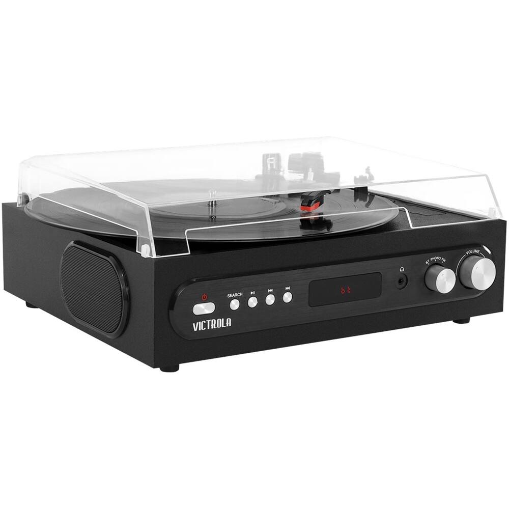 Left. Victrola - Bluetooth Stereo Audio System - Black.